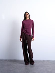 TOPSHOP Standard fit O-hals Top -Burgundy - 31000467