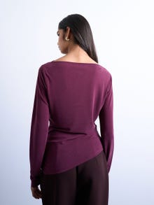 TOPSHOP Standard fit O-hals Top -Burgundy - 31000467