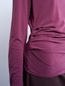 TOPSHOP Standard fit O-hals Top -Burgundy - 31000467