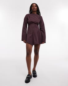 TOPSHOP Vestito corto Regular Fit Paricollo -Burgundy - 31000509