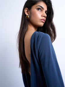 TOPSHOP Štandardný štýl Nariasený výstrih Top -Navy Blazer - 31000539