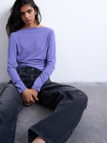 TOPSHOP Standard Fit Cowl neck Top -Purple Heart - 31000539