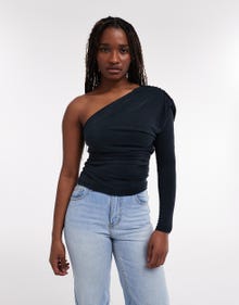 TOPSHOP Τυπική εφαρμογή Με έναν ώμο Μπλούζα -Concrete Grey - 31000543