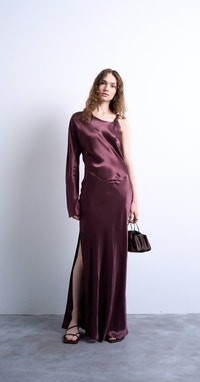 topshop burgundy velvet dress Bandeau Dress Topshop Stud Velvet Frill Dress TFNC Ruched Bandeau Dress In  Burgundy Velvet Masa:L