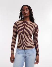 TOPSHOP Tops Corte standard Cuello redondo -Burgundy - 31000563