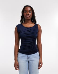 TOPSHOP Standard fit O-hals Tanktop -Navy Blazer - 31000574