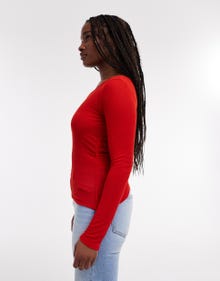 TOPSHOP Standard Fit One Shoulder Top -Rio Red - 31000575