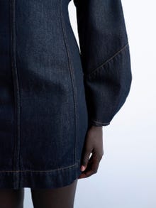 TOPSHOP Normal geschnitten Rundhals Kurzes Kleid -Medium Blue Denim - 31000633