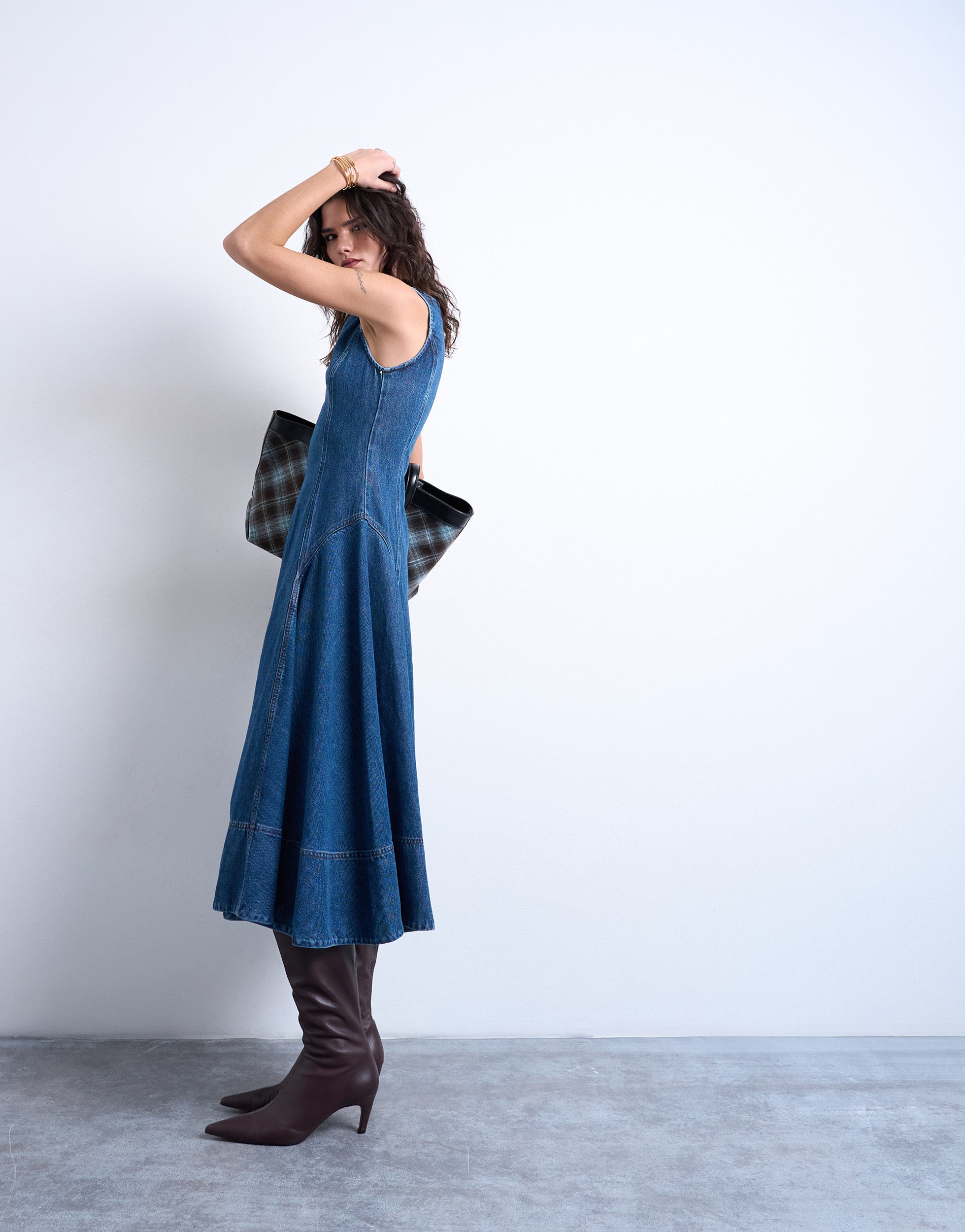 TSELLA Long dress | Medium Blue | TOPSHOP TSELLA Long dress | Medium Blue | TOPSHOP