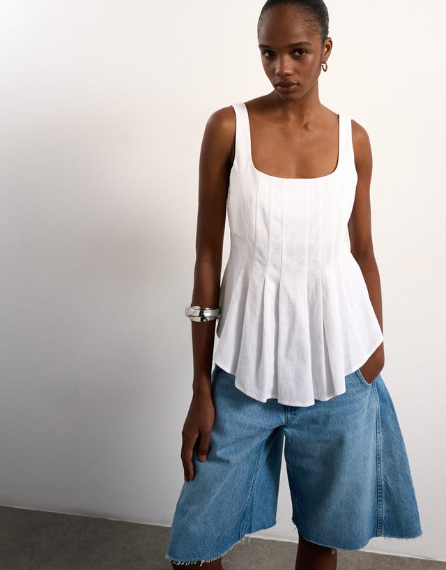 Tops | Haut smock en popeline oncé - Boohoo Tops | Haut smock en popeline oncé - Boohoo