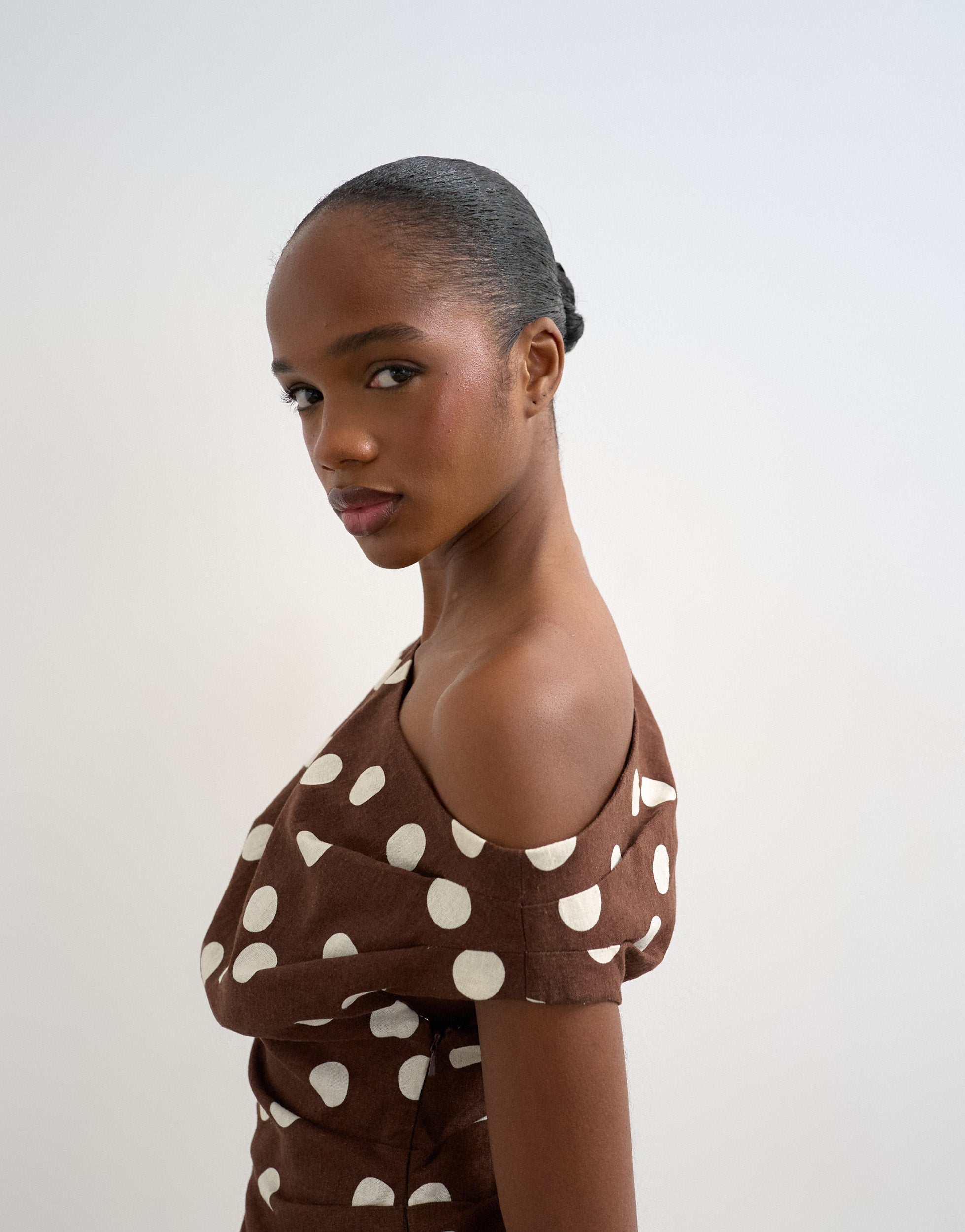 brown polka dot dress topshop Tea Dress Topshop Petite Polka Dot Dress Topshop Petite Satin Mini Tea Dress In Spot Print