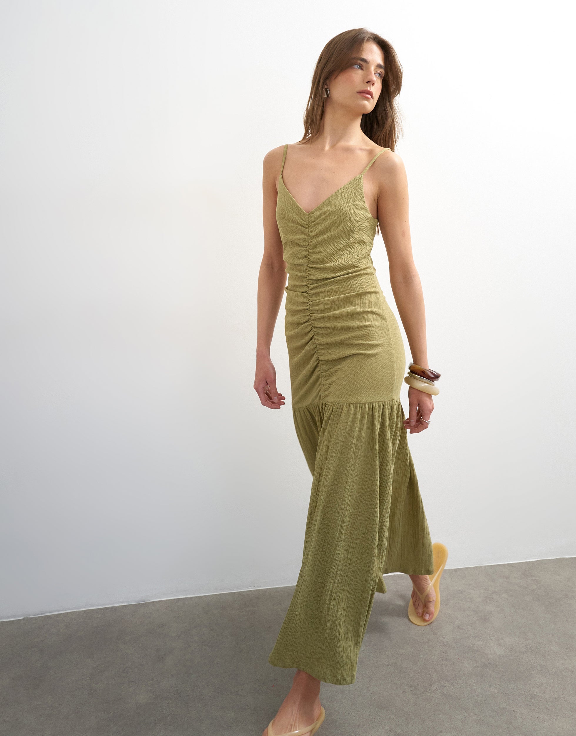 TSCHRISTINA Long dress | Medium Green | TOPSHOP TSCHRISTINA Long dress | Medium Green | TOPSHOP