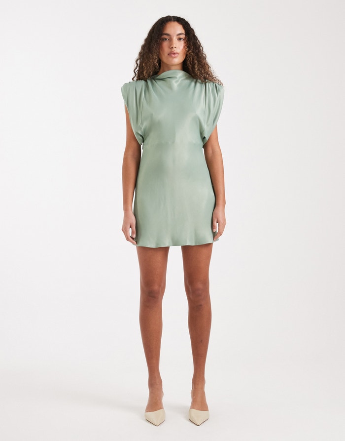 topshop sage green dress TSMALENE Short dress | Medium Green